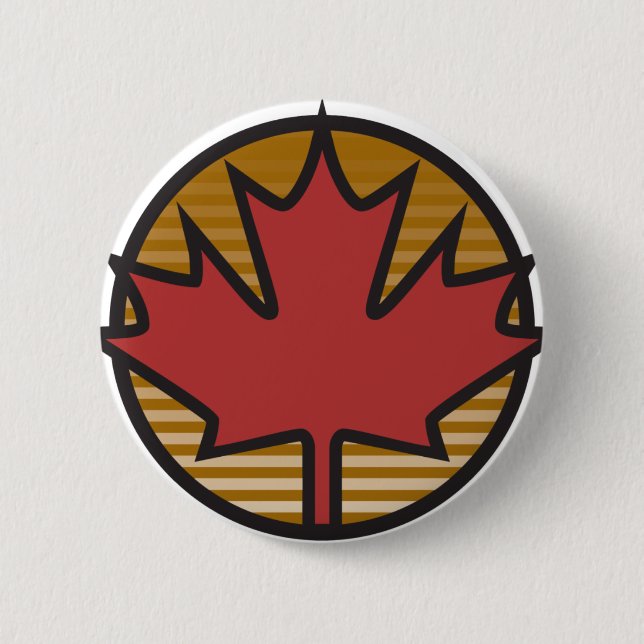Chapa Redonda De 5 Cm hoja de arce de Canadá (Anverso)