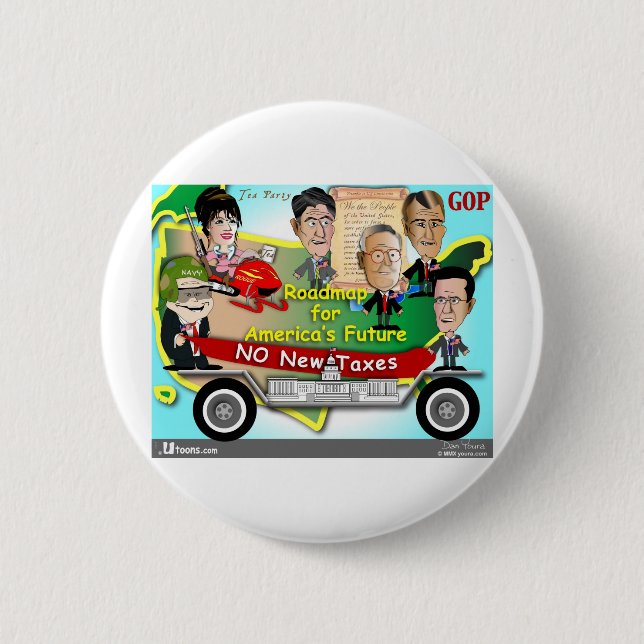 Chapa Redonda De 5 Cm Hoja de ruta para América (Anverso)