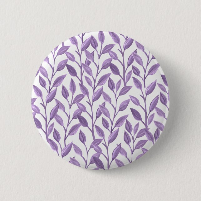 Chapa Redonda De 5 Cm Hojas de lavanda (Anverso)