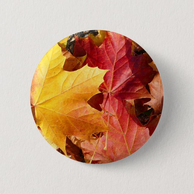 Chapa Redonda De 5 Cm Hojas de otoño - ¡Asombroso! (Anverso)