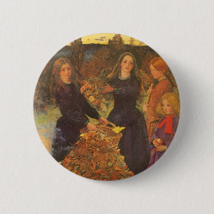 Chapa Redonda De 5 Cm Hojas de otoño de Sir John Everett Millais