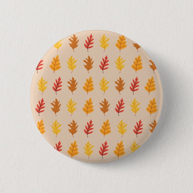 Chapa Redonda De 5 Cm Hojas de roble de otoño (Anverso)