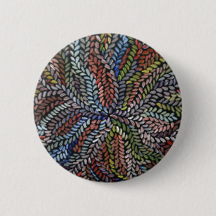 Chapa Redonda De 5 Cm Hojas multicoloras de la medicina del arbusto