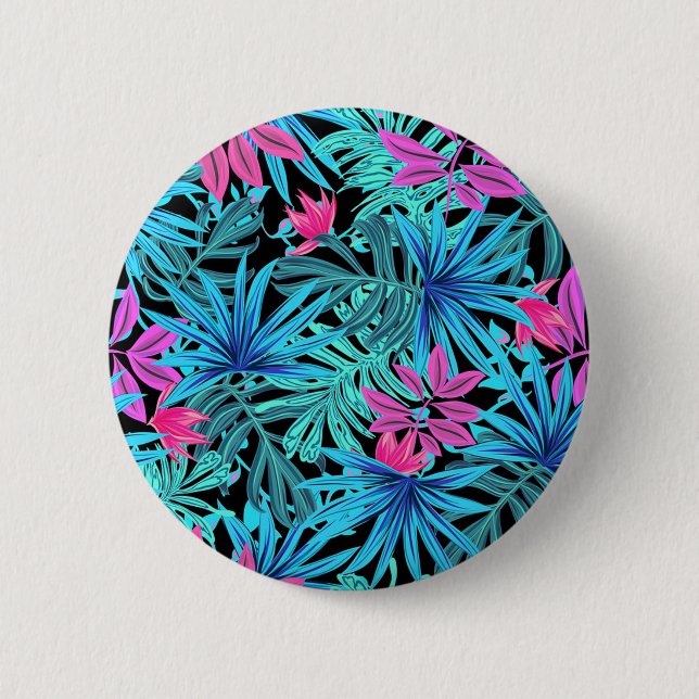 Chapa Redonda De 5 Cm Hojas tropicales (Anverso)