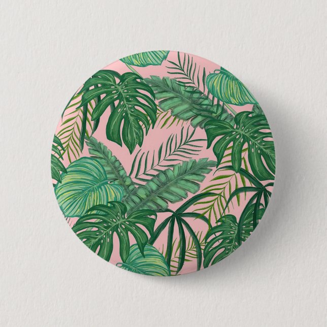 Chapa Redonda De 5 Cm Hojas tropicales (Anverso)