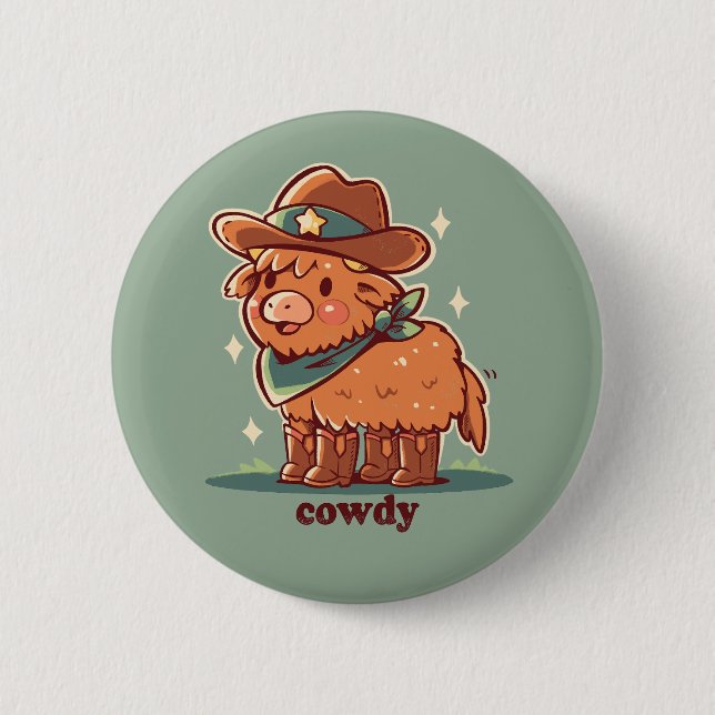Chapa Redonda De 5 Cm Hola Cowdy (Anverso)