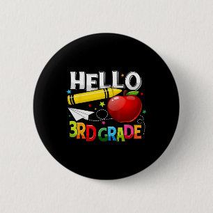 Chapa Redonda De 5 Cm Hola equipo de maestros de 3er grado Tercer grado 