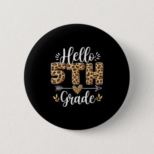 Chapa Redonda De 5 Cm Hola, estudiante de quinto grado, 5º grado, de vue