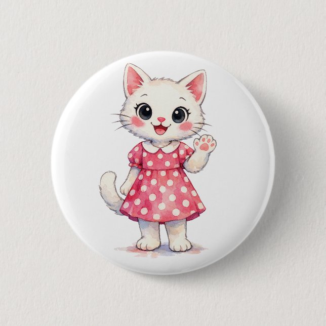 Chapa Redonda De 5 Cm Hola Kitty! (Anverso)