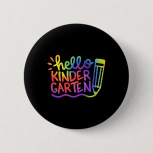 Chapa Redonda De 5 Cm Hola Maestro de Kinder Tie Dye Bienvenido Byck A