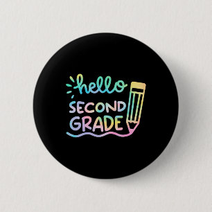 Chapa Redonda De 5 Cm Hola maestros de tintes de segundo grado niños Byc