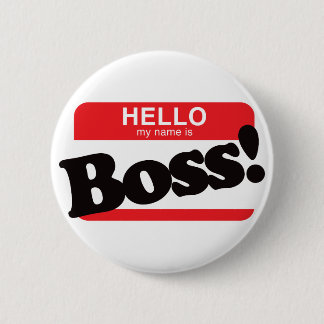 Chapa Redonda De 5 Cm Hola mi nombre es Boss