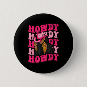 Chapa Redonda De 5 Cm Hola mujer afroamericana africana occidental negra