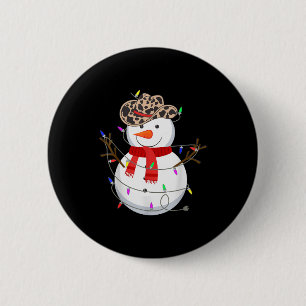 Chapa Redonda De 5 Cm Hola Muñeco de Nieve Divertido Sombrero de Vaquero