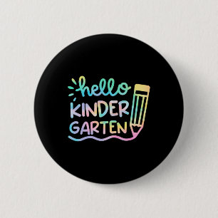 Chapa Redonda De 5 Cm Hola niños de kindergarten, profesoras de tintes d