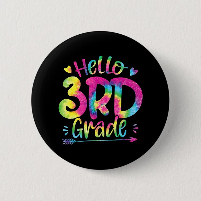 Chapa Redonda De 5 Cm Hola, profesores de tercer grado, estudiantes de t (Anverso)