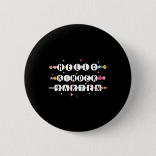 Chapa Redonda De 5 Cm Hola Pulsera de Amistad de Kinder Regreso a la Esc