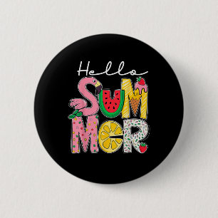 Chapa Redonda De 5 Cm Hola verano vacaciones helado crema de hielo Flami