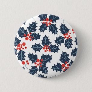 Chapa Redonda De 5 Cm Holly berry sobre blanco