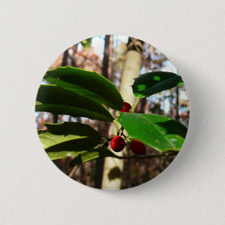 Chapa Redonda De 5 Cm Holly Leaves I Holiday Botanical