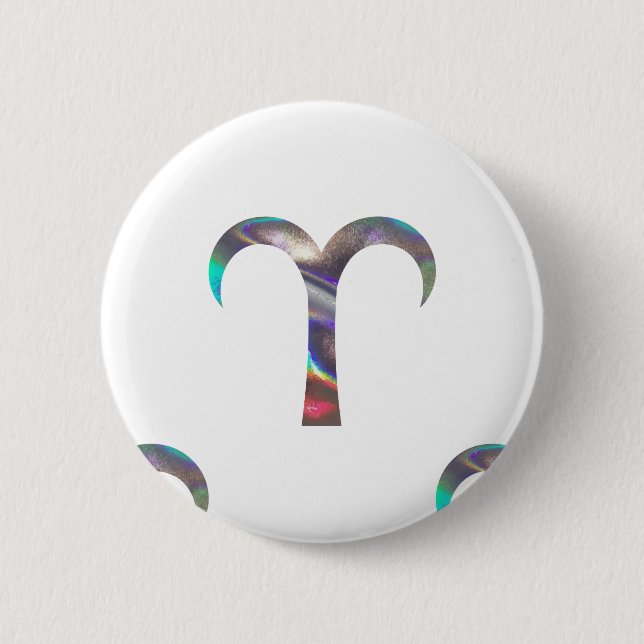 Chapa Redonda De 5 Cm hologram Aries (Anverso)