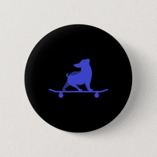 Chapa Redonda De 5 Cm Hombre amante del perro de skateboarding divertido