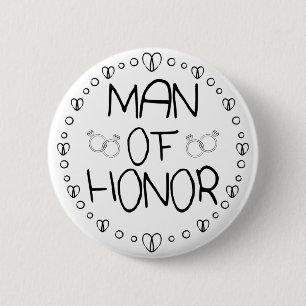 Chapa Redonda De 5 Cm Hombre Boda de Honor