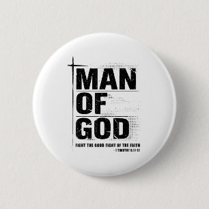 Chapa Redonda De 5 Cm Hombre De Dios Padre Cristiano Biblia Verso Timoth