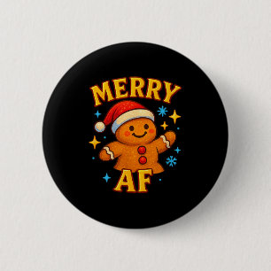 Chapa Redonda De 5 Cm Hombre de jengibre alegre Navideño sombrero de San