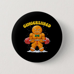 Chapa Redonda De 5 Cm Hombre de jengibre divertido Gingershred gimnasio 