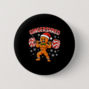 Chapa Redonda De 5 Cm Hombre de jengibre divertido Gingershred gimnasio 