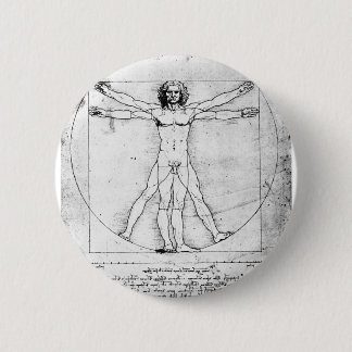 Chapa Redonda De 5 Cm Hombre de la proporción de Leondardo da Vinci