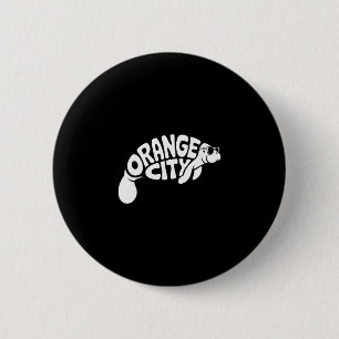 Chapa Redonda De 5 Cm Hombre de manatí de la ciudad de Orange Orlando Fl