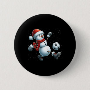 Chapa Redonda De 5 Cm Hombre de nieve Fútbol Navidad Niños Niñas Kids Na