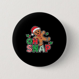 Chapa Redonda De 5 Cm Hombre de pan de jengibre Oh Navidades de chapa Fu