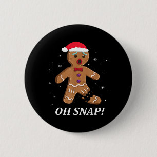Chapa Redonda De 5 Cm Hombre de pan de jengibre Oh Navidades de cola Coo