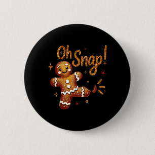 Chapa Redonda De 5 Cm Hombre de pan de jengibre Oh Snap Navidad Galleta