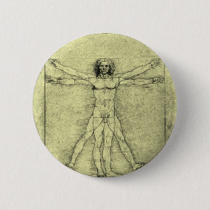 Chapa Redonda De 5 Cm Hombre de Vitruvian