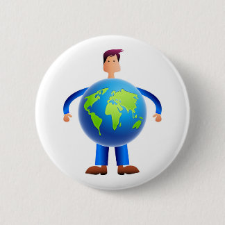 Chapa Redonda De 5 Cm Hombre del mundo