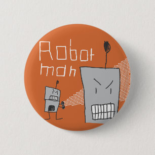 Chapa Redonda De 5 Cm Hombre del robot