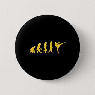 Chapa Redonda De 5 Cm Hombre Divertido Simio Gorila Evolución Karate Box