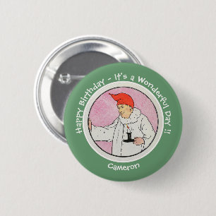 Chapa Redonda De 5 Cm Hombre en la luna: productos de la fiesta de cumpl