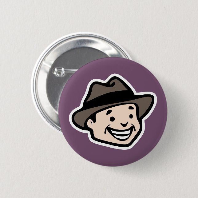 Chapa Redonda De 5 Cm Hombre feliz (Anverso y reverso)