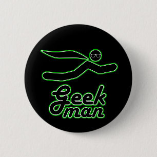 Chapa Redonda De 5 Cm Hombre Geek