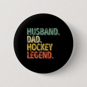 Chapa Redonda De 5 Cm Hombre Leyenda del Hockey Papá Divertido Regalo de