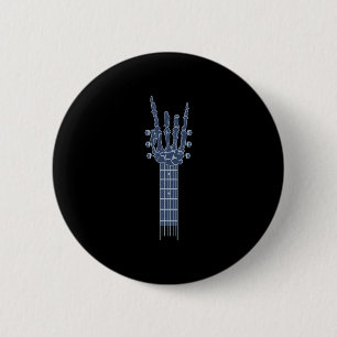 Chapa Redonda De 5 Cm Hombre lindo esqueleto de guitarra rockera de Hall
