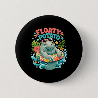 Chapa Redonda De 5 Cm Hombre manatí de patata flotante Vibraciones de ve