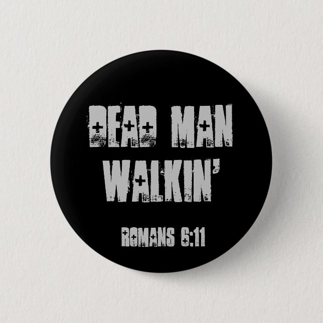 Chapa Redonda De 5 Cm Hombre muerto Walkin (Anverso)