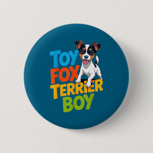 Chapa Redonda De 5 Cm Hombre perro toy fox terrier niño caricatura peque