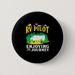 Chapa Redonda De 5 Cm Hombre piloto de rv disfrutando del viaje divertid
